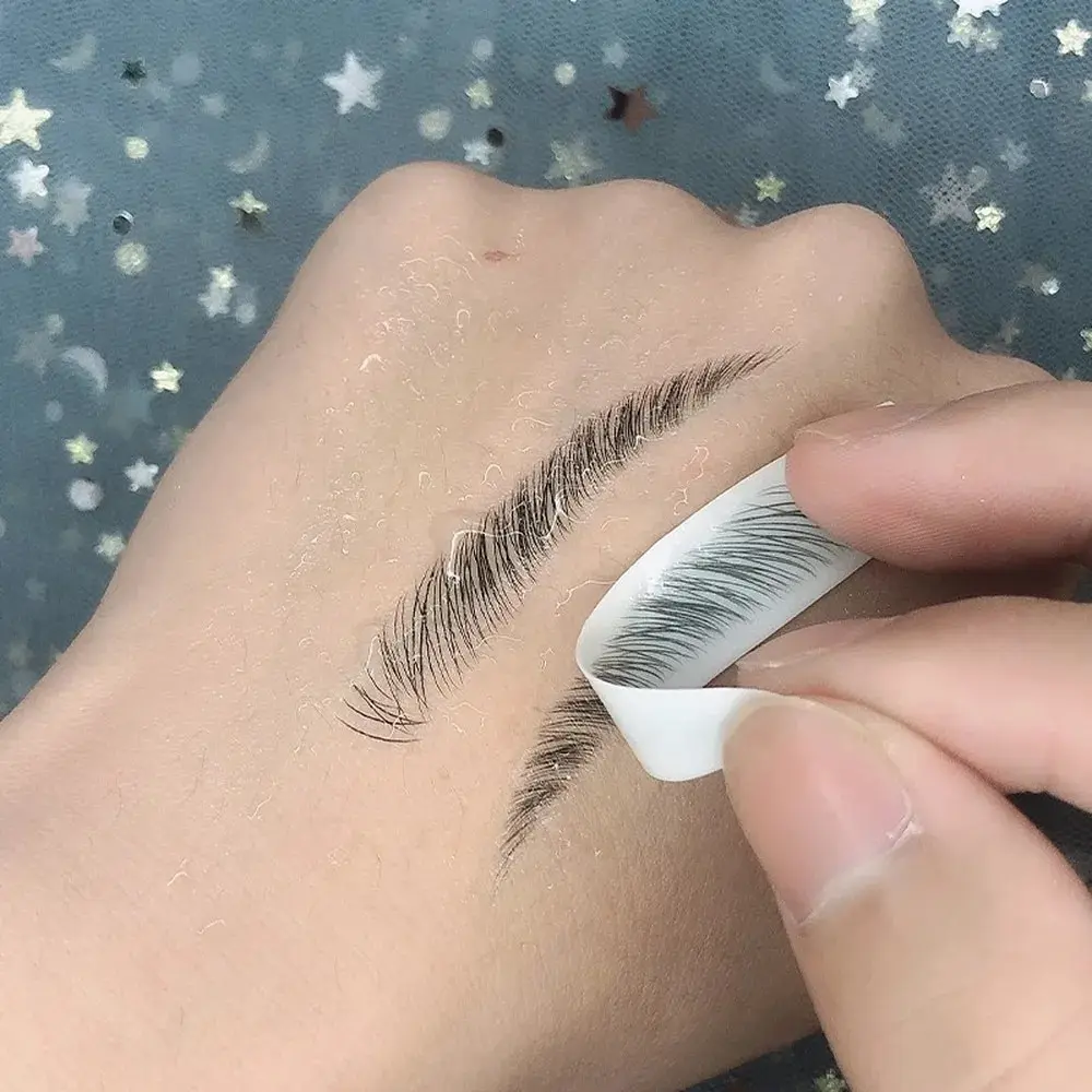 Brow Sticker 4D Hair Like Eyebrows Makeup Waterproof Eyebrow Tattoo Sticker Long Lasting Natural Fake Eyebrow Stickers