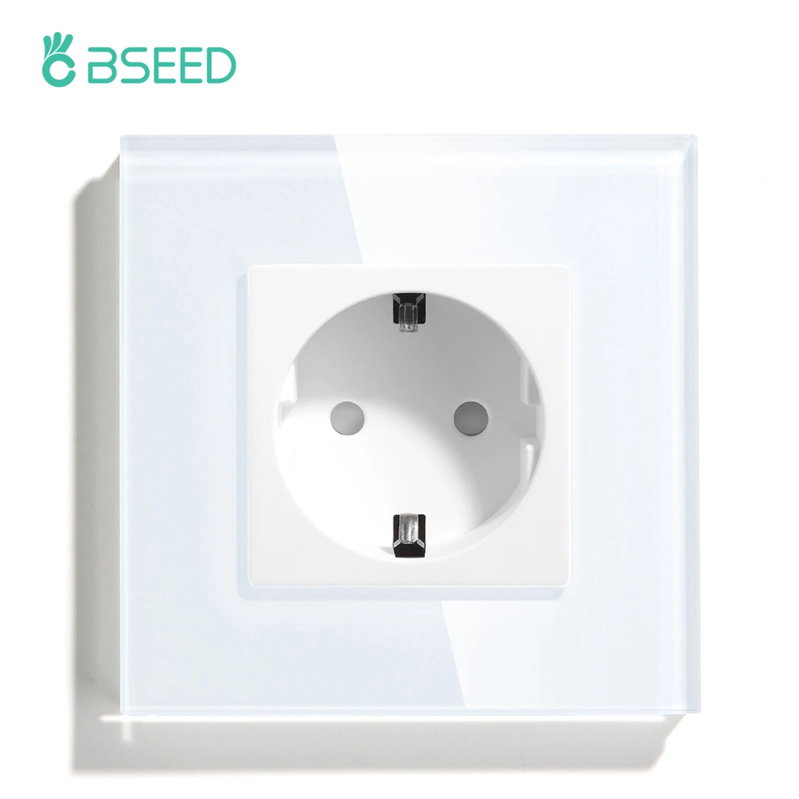 BSEED Touch Lichtschakelaar EU Standaard Stopcontact Met USB Type-C Kristallen Glazen Paneel Witte Kleur Stekkers 1/2/3Gang Schakelaar