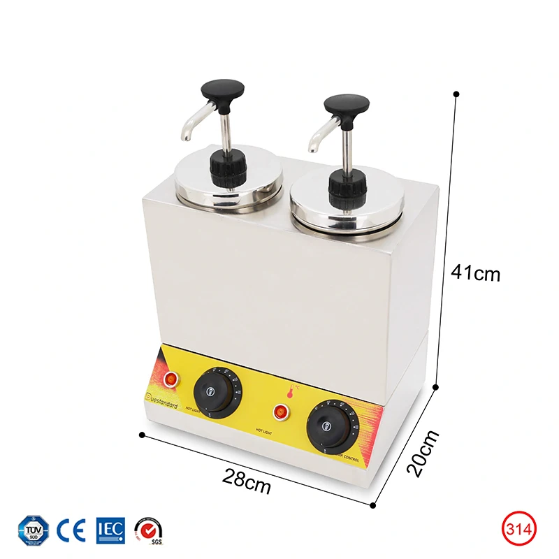 Double-head stainless steel sauce heat preservation furnace juice jam chocolate chocolate sauce heat preservation machine double