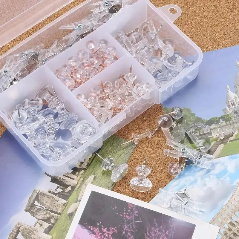 

140PCS Multifunctional Push Pin Clips Creative Map Photo Bulletin Board Kit with Corkboard Pins for Office Home Decoration