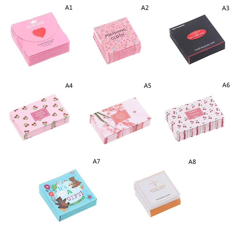 10pcs 925 Sterling silver Jewelry Cleaning Silver Polishing Cloth Soft Clean Wipe Wiping Cloth For Silver Gold Jewelry Tool