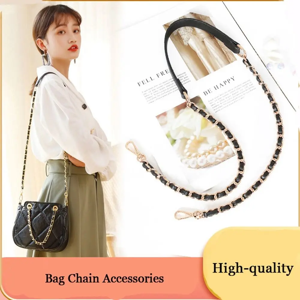 

Fashion Women PU Leather Shoulder Bag Chian Durable Shoulder Bag Strap Metal Braided Chain Bag Accessories Bag Chain