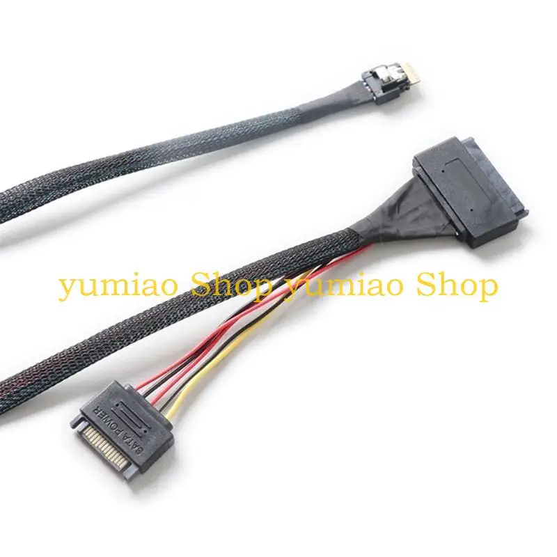 

587B SlimSAS SFF-8654 4i to U.2 SFF-8639 Converter Cable 15pin Cord Line 32AWG Tinned-copper PCIE4.0 SSD Cable