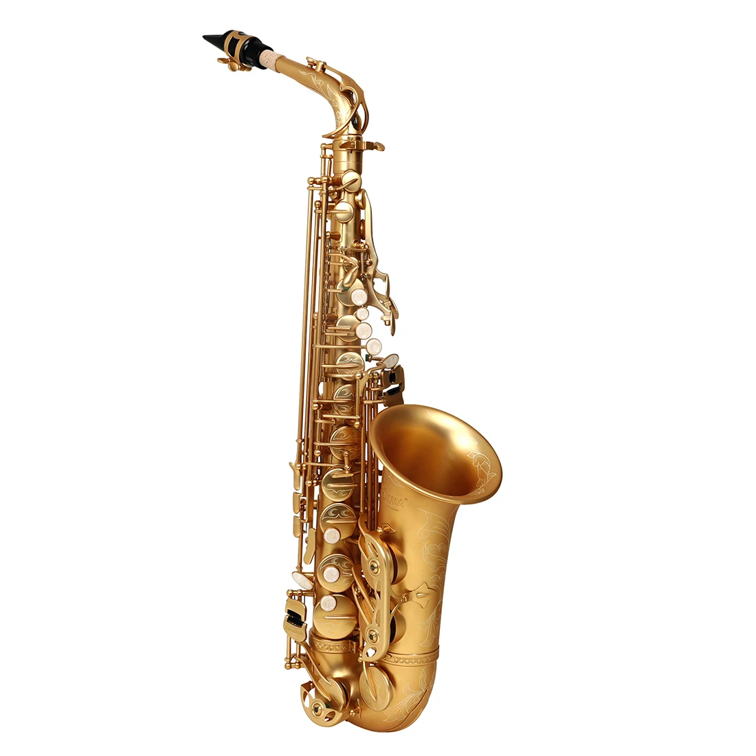 SLADE Alto Saxophone Eb Brass Matte Gold Premium Patterned Saxophone For Professional Woodwind Instrument With Accessories