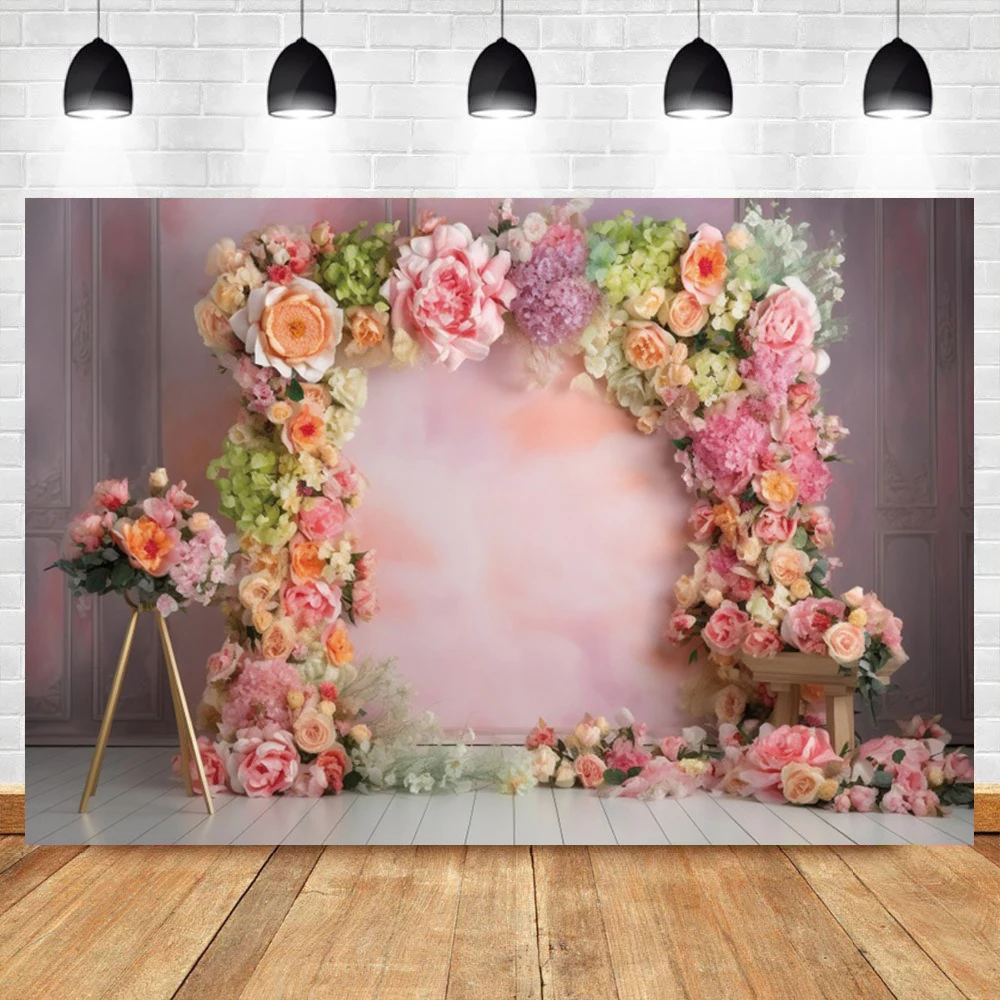 Wedding Ceremony Backgrounds For Photography Flowers Tassel Stage Romantic Love Bride Party Family Portrait Photocall Backdrops