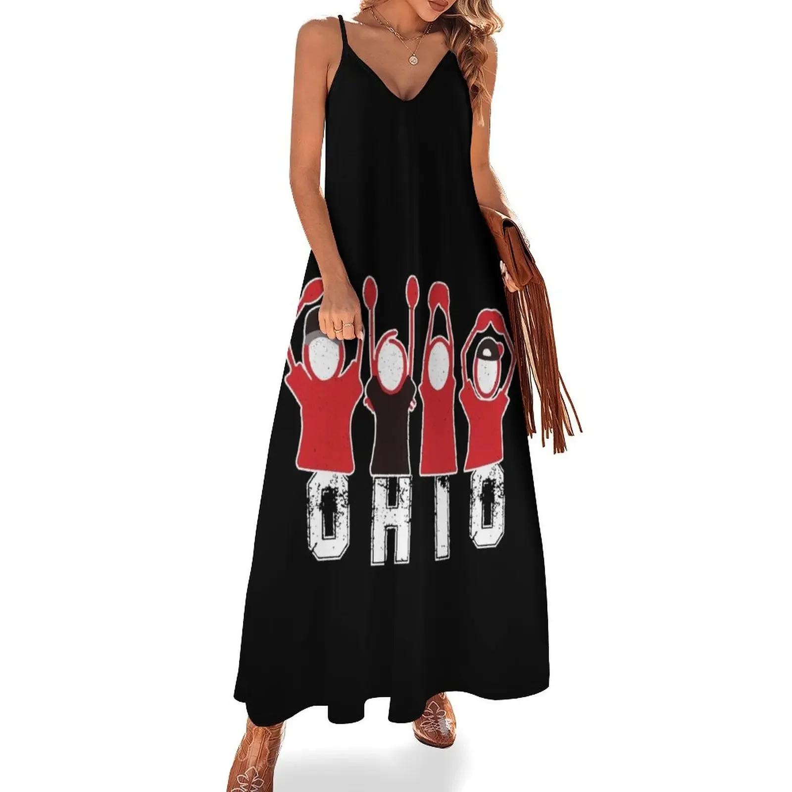 

Proud To Be Ohioan Letters Ohio State Sports Football Fan Gift Sleeveless Dress women's evening dresses 2025 summer clothes