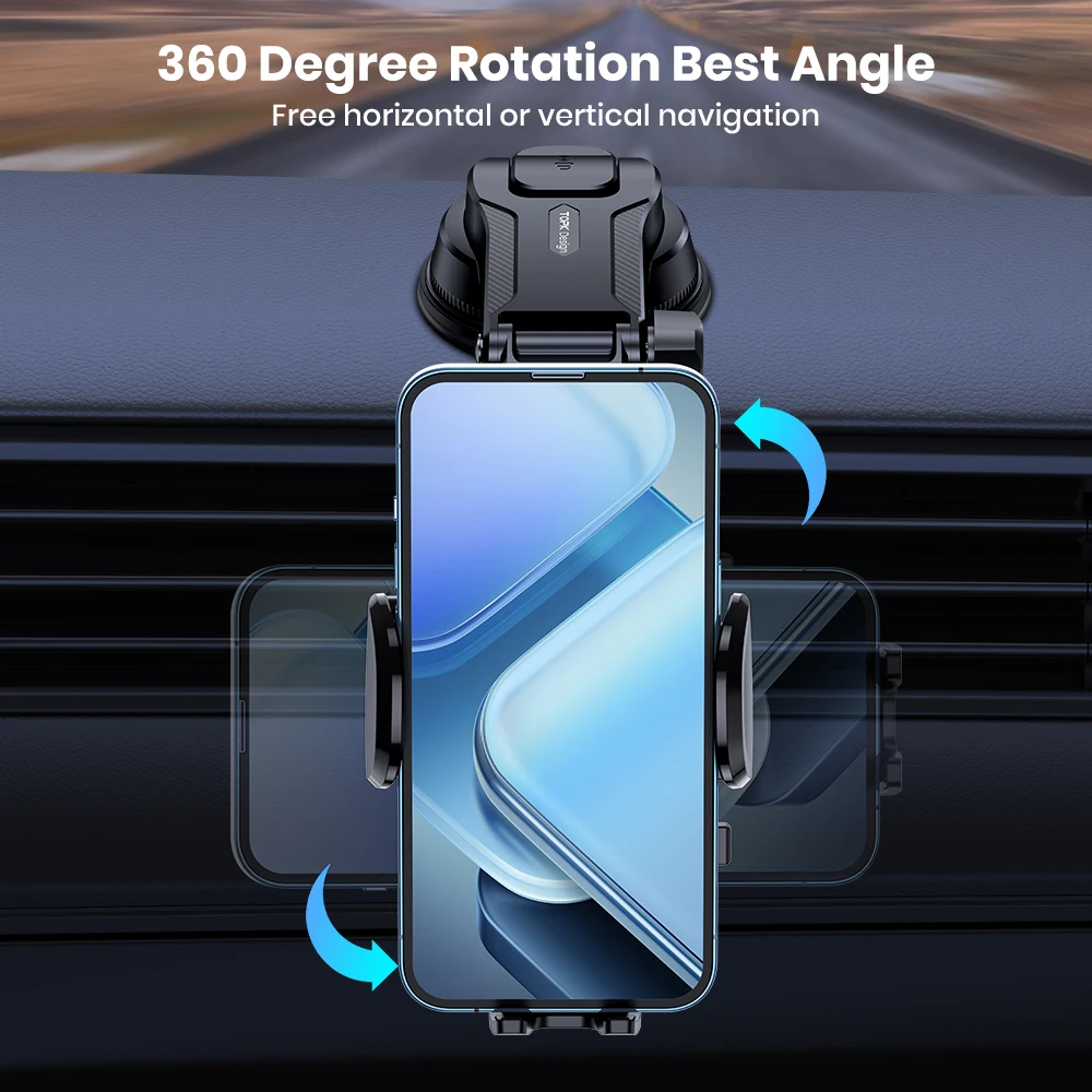 Автомобильный держатель для телефона TOPK, обновленная подставка для громкой связи, держатель для телефона на приборной панели автомобиля, совместим с iPhone Android