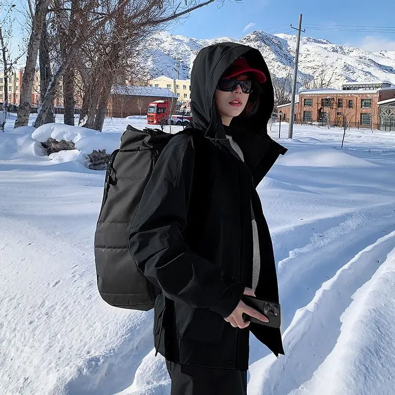 

Весенне-осеннее пальто, мужская и женская куртка, новинка 2025, куртка с капюшоном, альпинистский костюм, куртки для любителей активного отдыха, черный, желтый