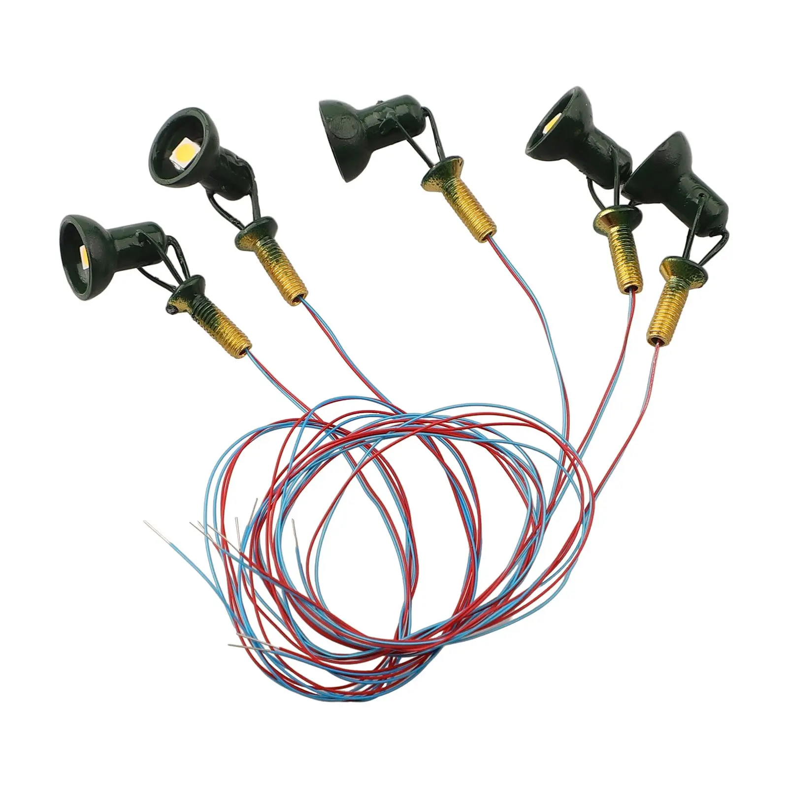 สปอตไลต์สปอตไลท์อุปกรณ์เสริม 5 ชิ้นสีดํา/สีเขียวรุ่นแทนที่ด้วยเสาทองเหลืองตกแต่งอาคารไฟน้ําท่วม