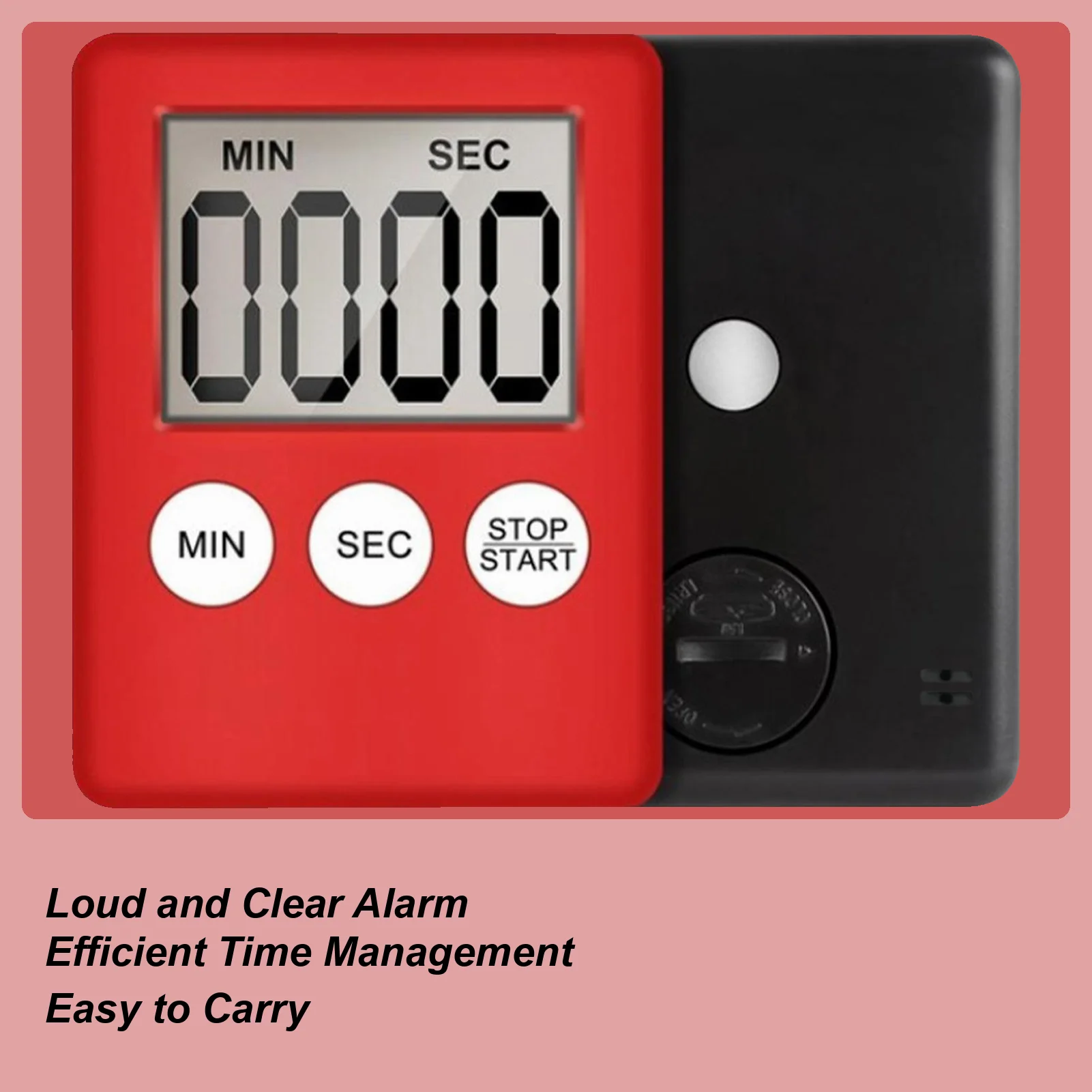 Kitchen Timer Magnetic Cooking Digital LED Display Loud Alarm Minute Second Count Up Countdown CountupDigital Timing Tool