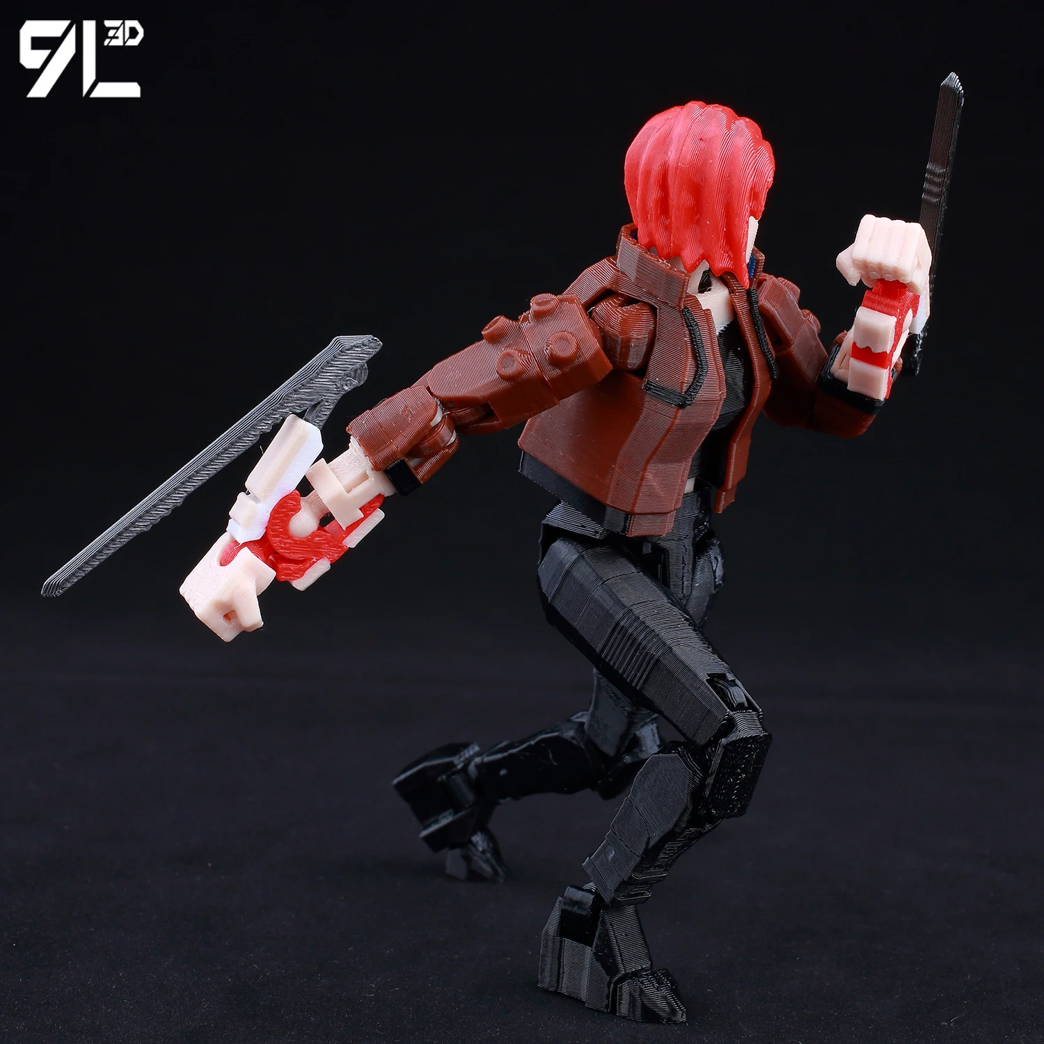 9L3D Neon Cyberpunk Female V Action Figure LUCKY13 Cybernetic Titan13 Multi-Jointed T13 Dummy13 Anime Collectible Model Toys