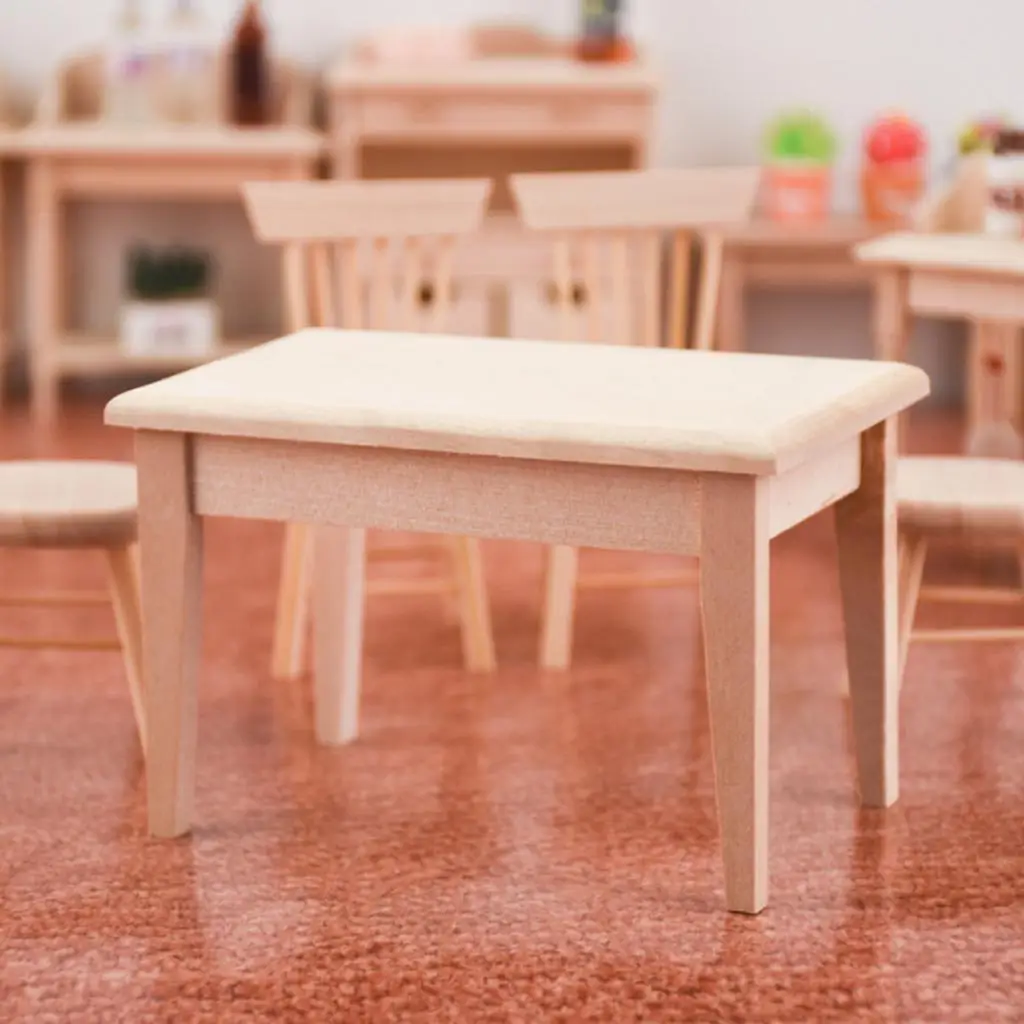 

1 12 Scale Miniature Wooden Desk Dollhouse Miniatures Furniture Decor for Children’s Room Scene