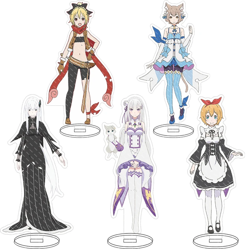 16CM Anime Figure Re:Zero -Starting Life in Another World‌ Emilia Felt Priscilla Barielle Cos Acrylic Stand Ornaments Gifts