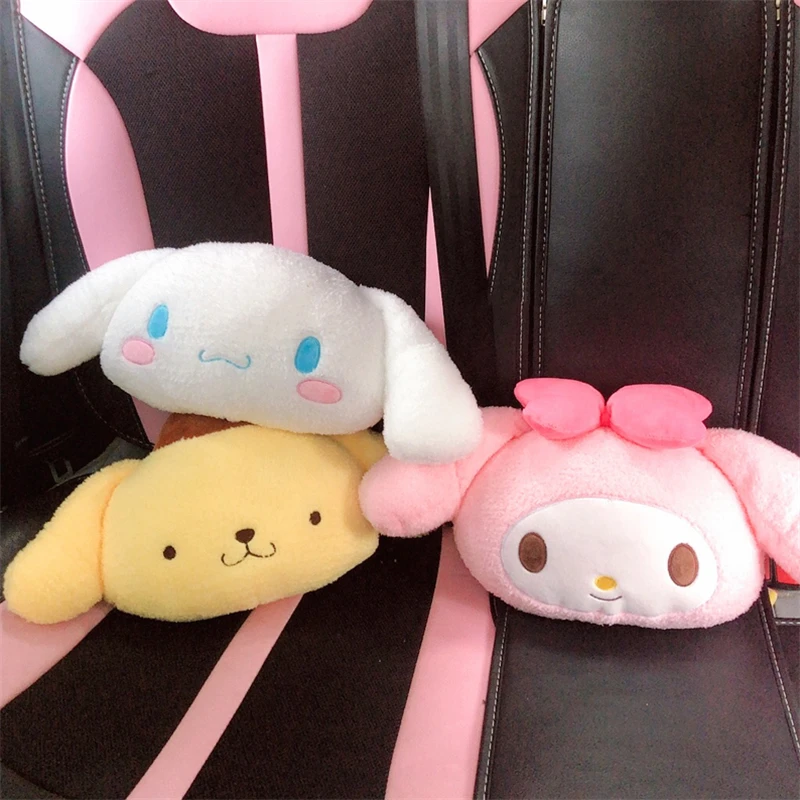 TAKARA TOMY Cute Headrest Kawaii Kuromi My Melody Cinnamoroll Headrest For Car Decoration Gaming Chair Xmas Gifts For Girl