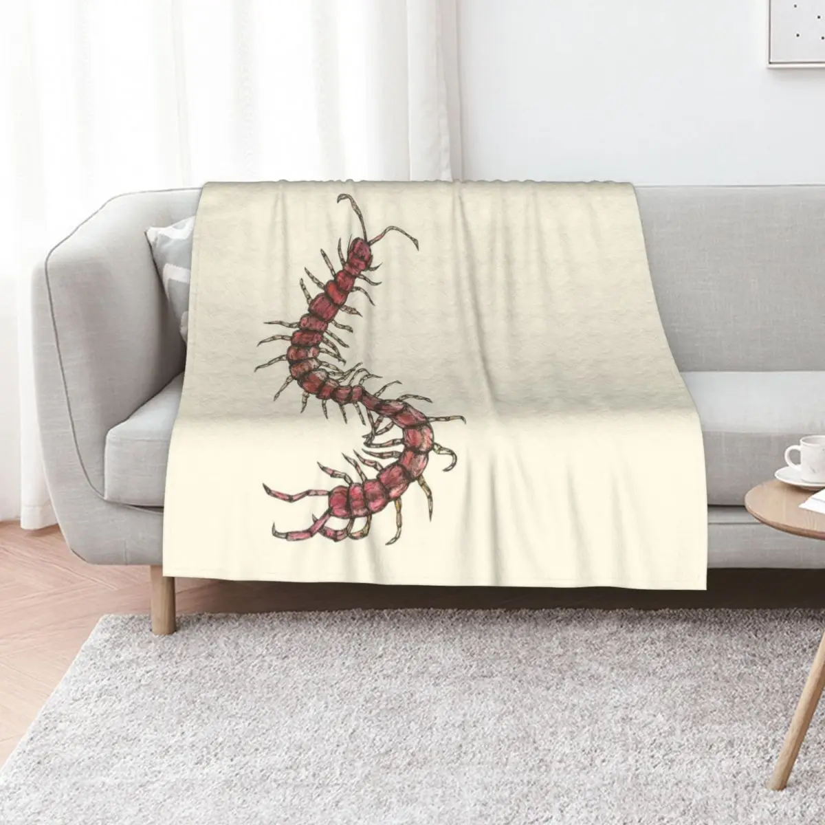 

Centipede Throw Blanket Flannel Fabric Designers Furrys Large Blankets