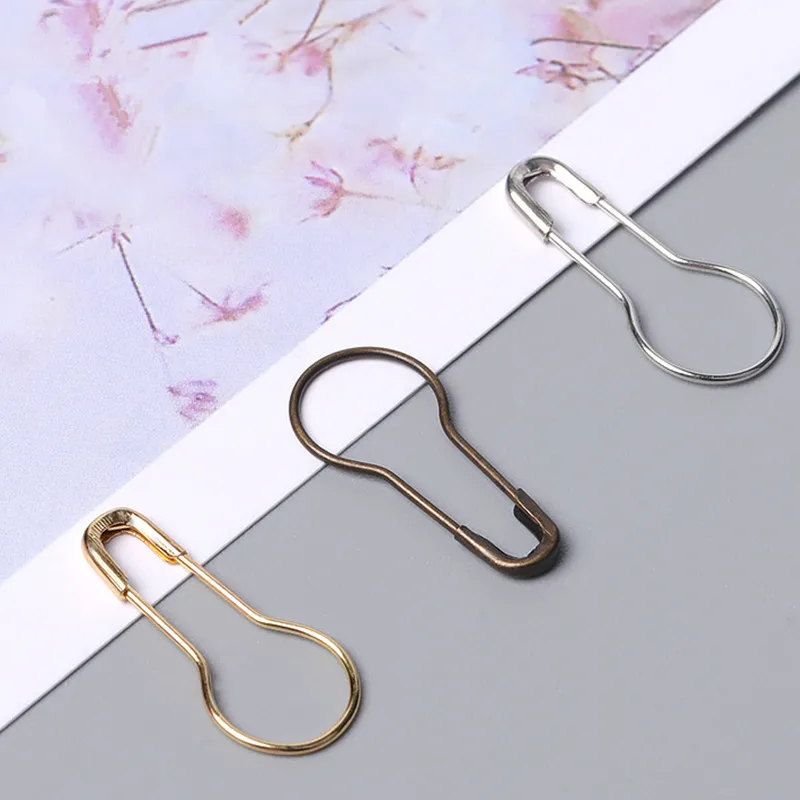 100Pieces Safety Pins Copper Safety Pins gold Silver bronze Anti Copper Calabash Pin Bead Needle Pins DIY Accessories