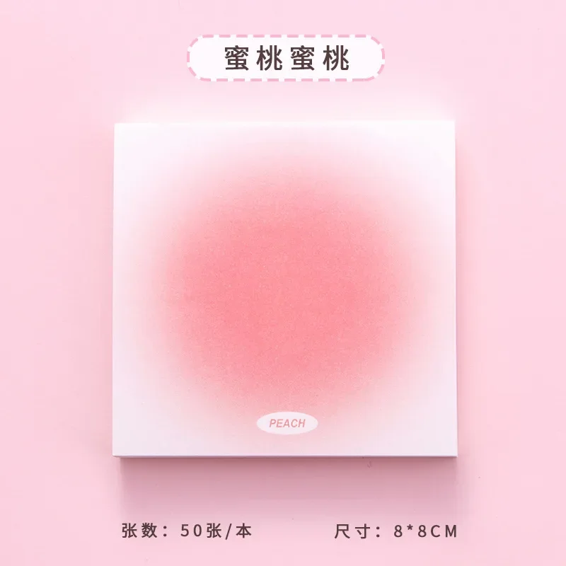 50 Sheets Memo Pad Blush Gradient Note Memo Hand Account Small Notepad Sticky Note Stationery School Supply for DIY Decorative
