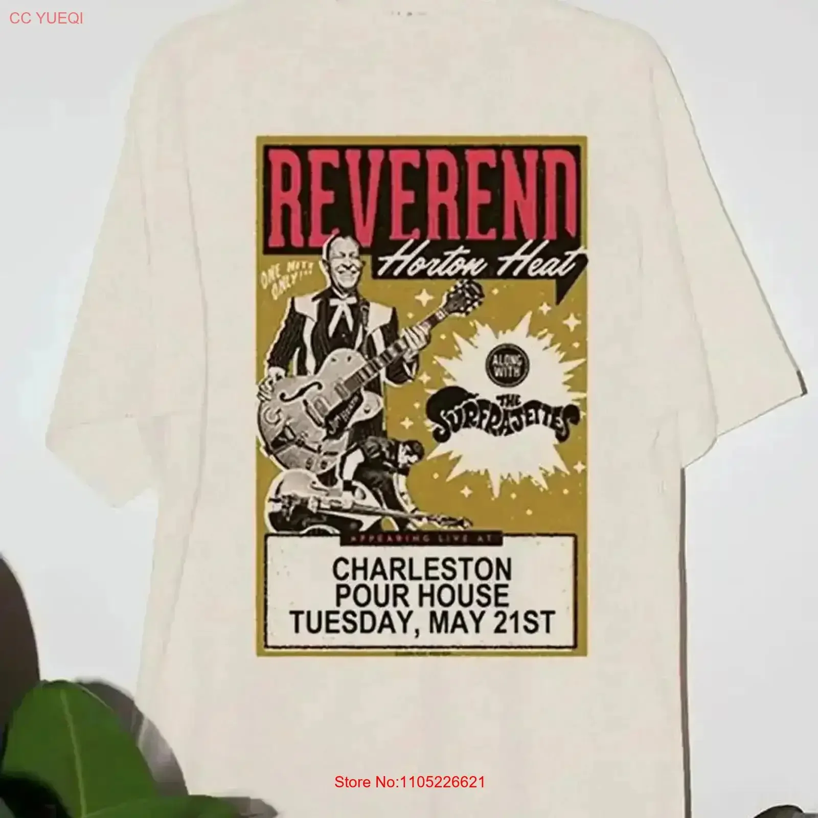Reverend Horton Heat Live In Charleston 25 Tour T Shirt Full Size S 5XL SS644 vintage Washed fashion designer clothes Stylish