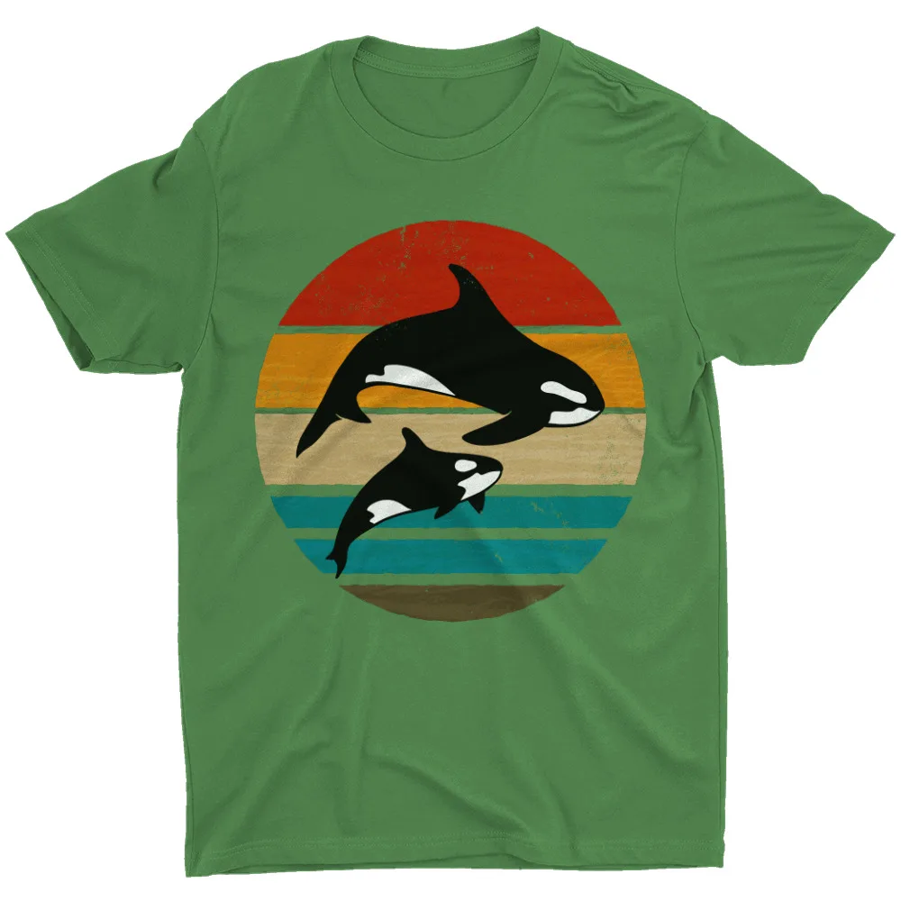 Orca T Shirt Mother And Family Sunset Sea Life Marine Ocean Animal T-ShirtLuxury BrandAnime Graphic T-shirts for Men Clothi