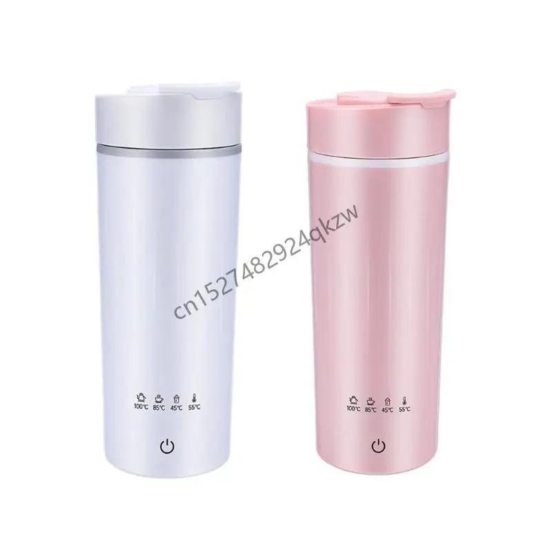 

R9CD Stainless Steel Water Kettle Leakproof Double Layer Electric Heating Cup with Detachable Cord for Convenient Travel