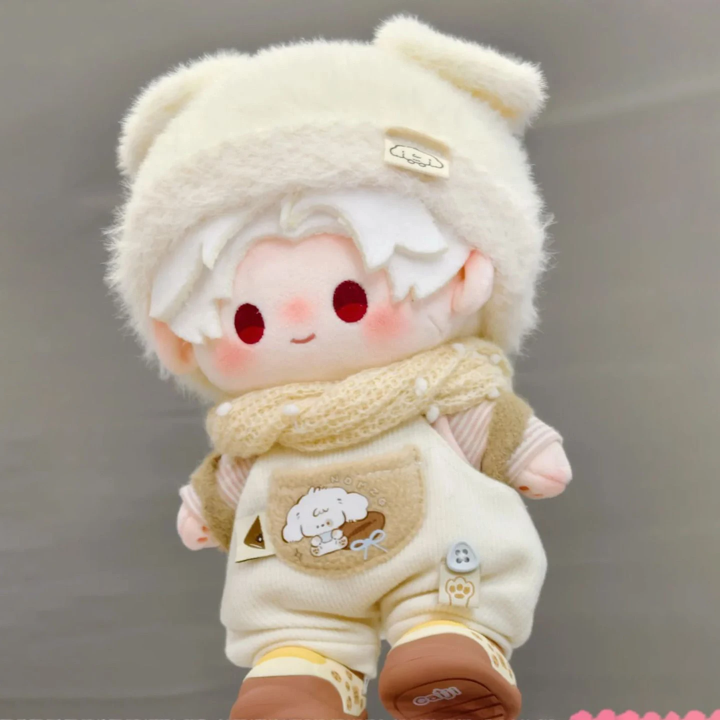 10cm And 20cm Plush Toy Clothes Puppy Overalls Set, 4-Piece Cute And Soft Girl Toy Accessories Diy Props