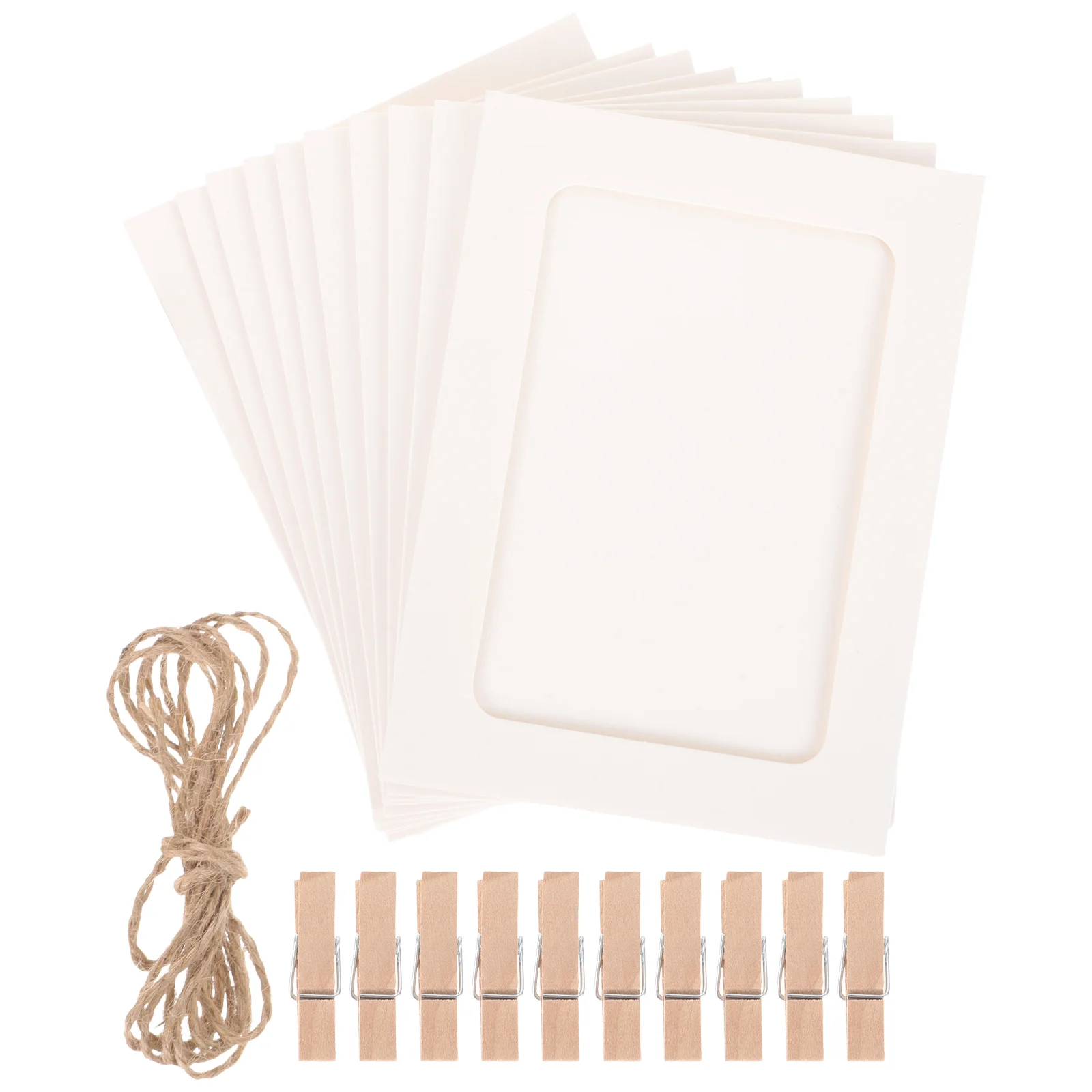 20 Pcs Photo Frame Jam Cardboard Picture Frames Paper for Hanging Wall Display White Collage