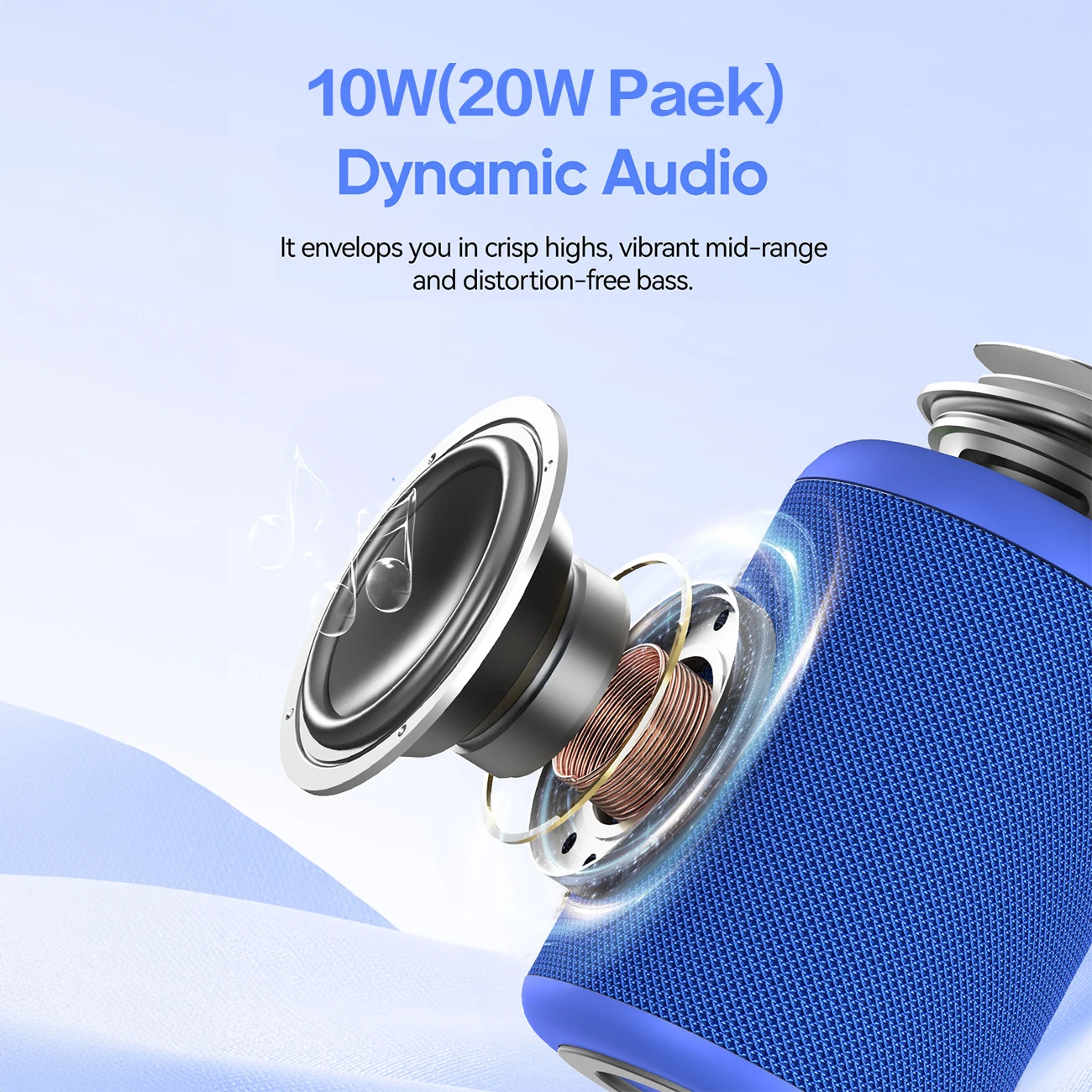 WISETIGER A46 اتصال ستيريو لاسلكي أزرق 2 سمّاعات بلوتوث 360 °   مكبر صوت محمول بحجم الجيب