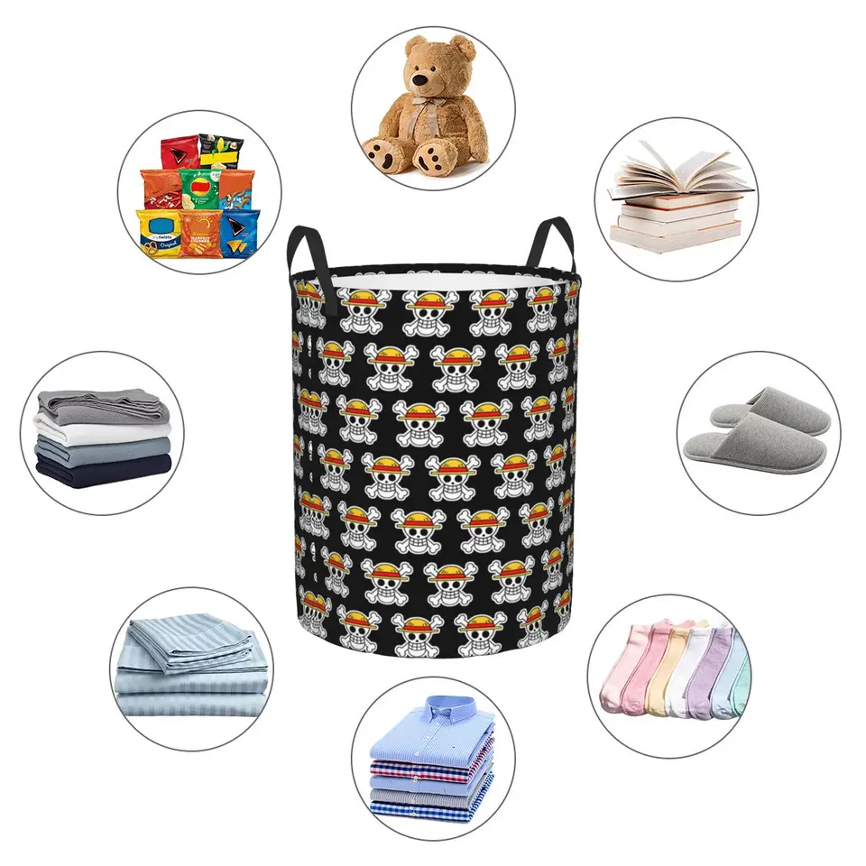 Custom Pirates Skull One Pieces Laundry Basket Collapsible