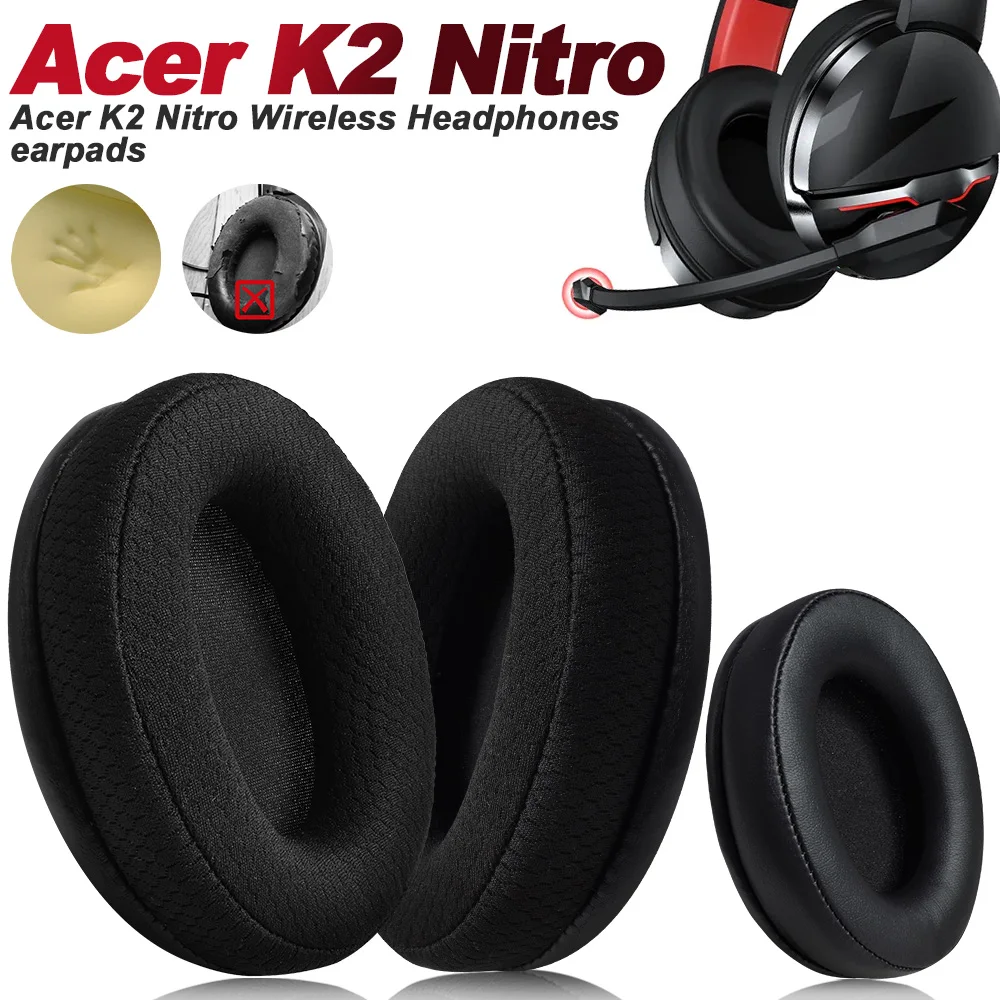 Bantalan earphone Acer K2 Nitro แผ่นปิดหูสำหรับเปลี่ยนที่ครอบหูแผ่นรองหูตาข่ายผ้านุ่มหน่วยความจำที่คลุมฟองน้ำโปรตีน