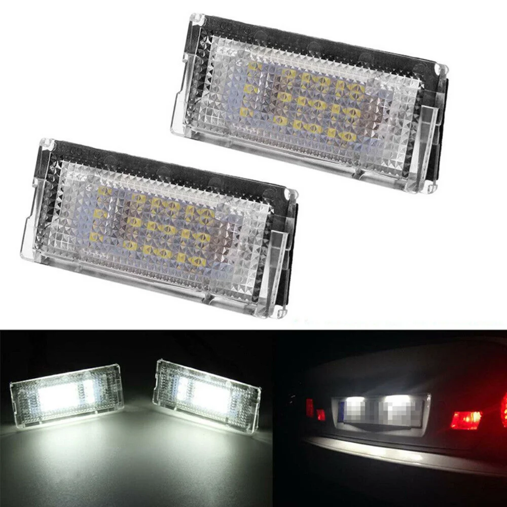 

2Pcs 6500K 3528 SMD LED License Number Plate Lights White Canbus Error Free for BMW 3-series E46 1998-2005 3 4 5 Doors 12V