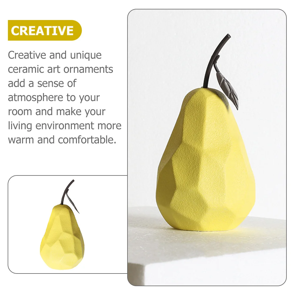 

Practical Decoration Decorative Sculpture Ceramic Fruit for Home Bright Desktop Ornaments
