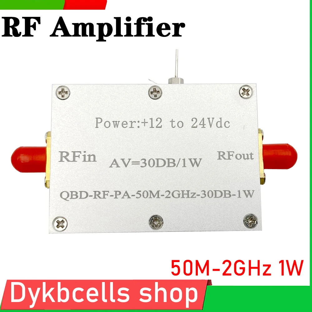 

50Mhz-2GHZ 1W RF power amplifier RF AMP broadband linear Gain: 30DB FOR signal FM UHF VHF Receiver Ham Radio