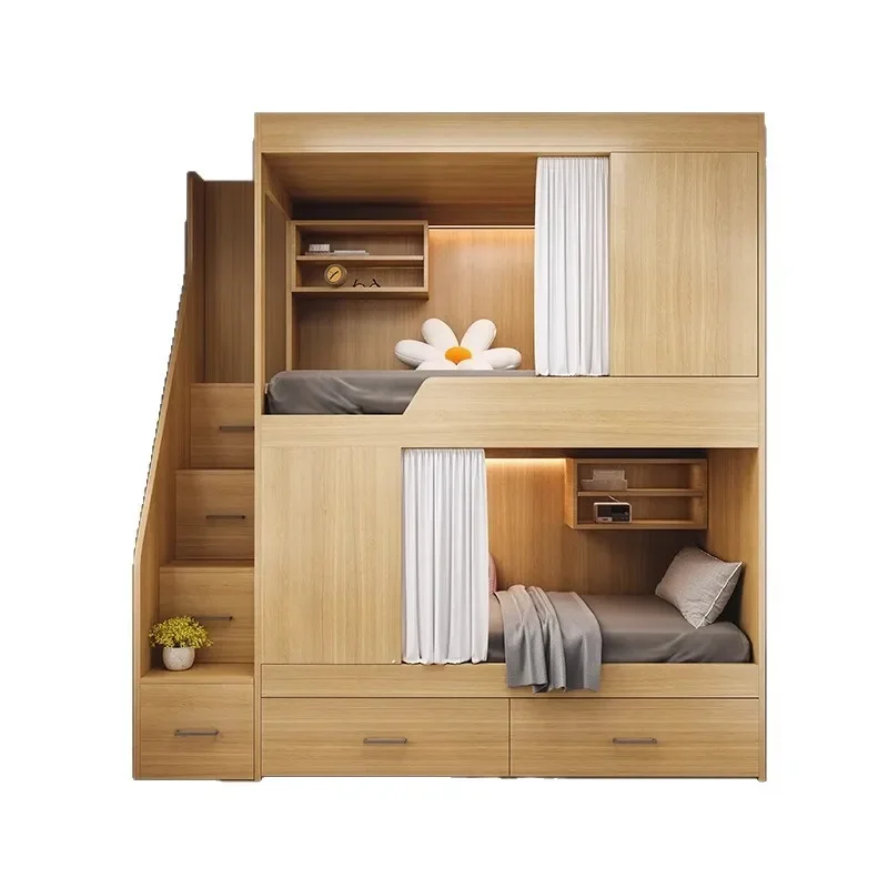 Student dormitory bunk bed, esports hotel, space capsule bed, youth hostel, solid wood bunk b ed