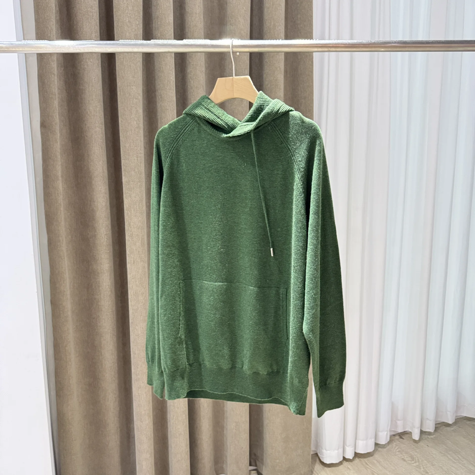 

Men's 2025 Autumn and Winter New Cashmere Hoodie Sweater Pullover Long Sleeve Sweater Coat