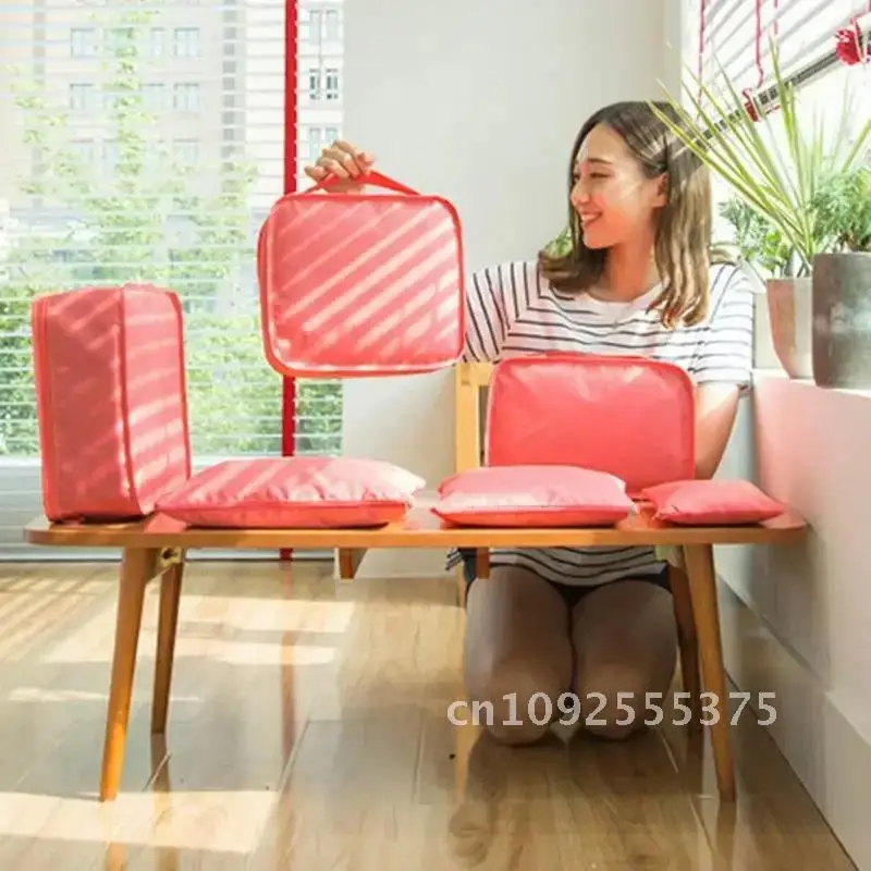 Juego de bolsas de almacenamiento de viaje para ropa, organizador ordenado, bolsa para maleta, organizador de viaje, estuche, bolsa de cubo para embalaje de zapatos, 6 uds.