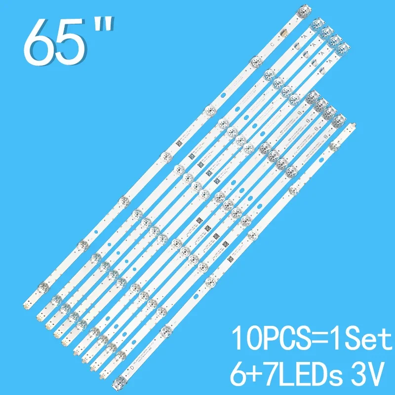 

3V 1242mm 10pcs LED Backlight Strip for MI 65'' TV L65M5-5A L65M5-5S CRH-BP653030051385F-B/A HRS-XM65T47-5X13