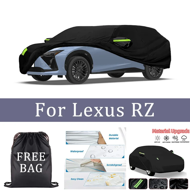 

Black Silvery Scratch-Resistant Car Cover - Dustproof & Sun-Resistant, Comprehensive Protection for Lexus RZ Outdoor Parking