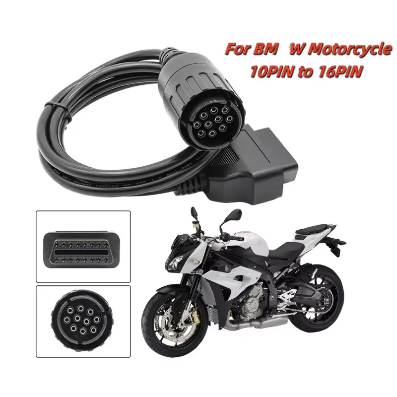 Untuk BM W 10 Pin Adaptor Sepeda Motor Kabel ICOM-D Ke Konektor Diagnostik 16Pin OBD2 Kabel Ekstensi Sepeda Motor
