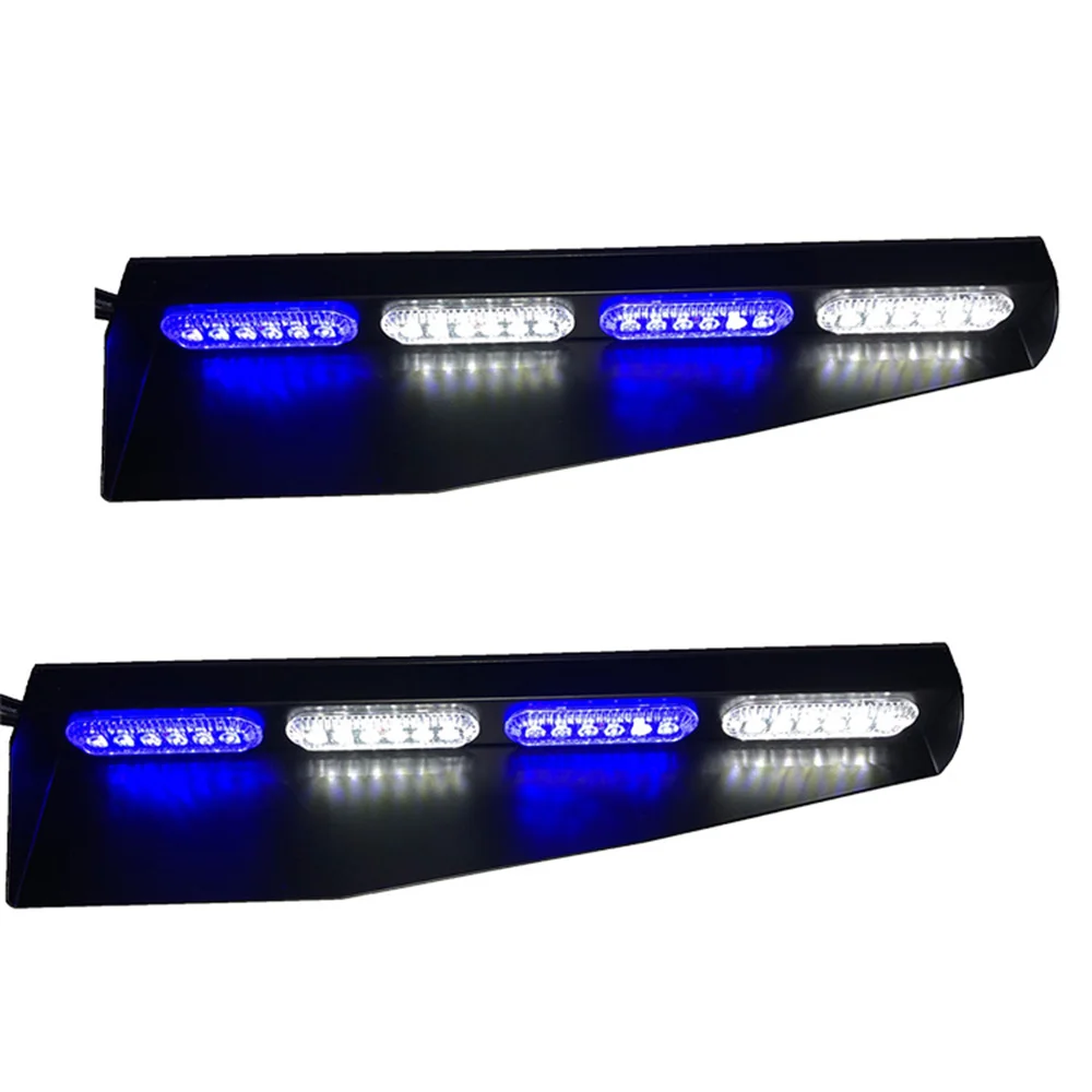 48 LED Red Blue Car Truck Interior Windshield Dash Visor Strobe Light Bar 12V 24V Emergency Hazard Traffic Warning Lights