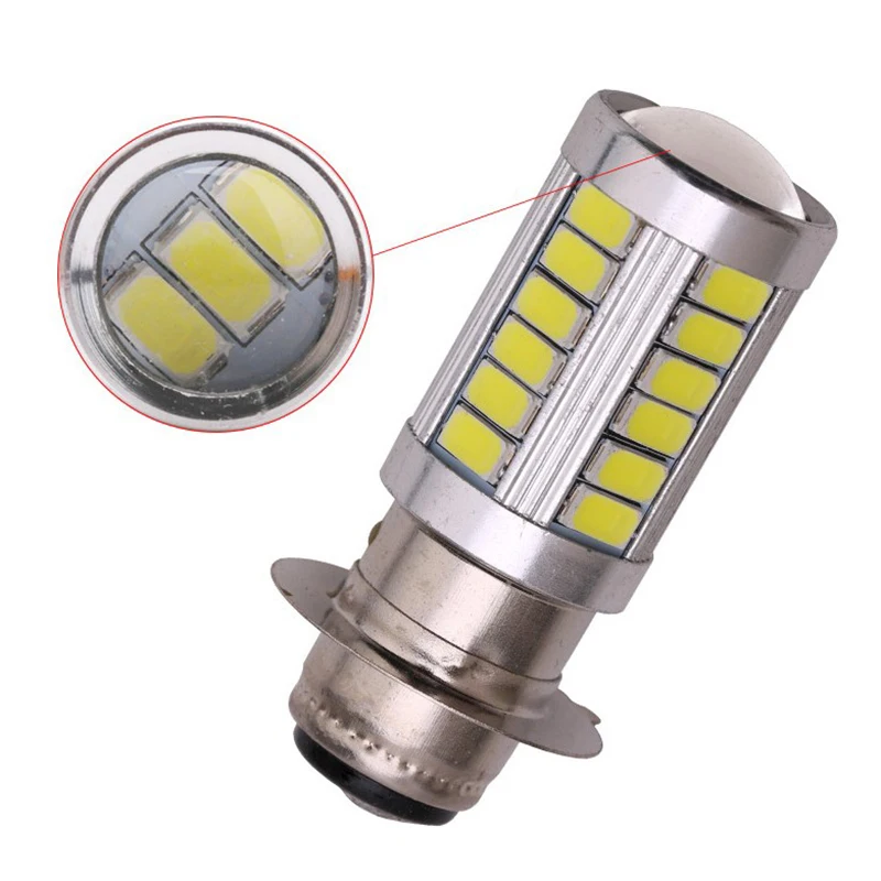 1pc 12/24v px15d ba20d conduziu a lâmpada de luz nevoeiro faróis da motocicleta automóvel 33 smd luz do motor farol automóvel accessoires