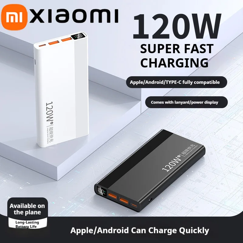 Xiaomi 50000mAh Portable high-capacity Power Bank 120W Super Fast Charge with LED Level Display Power Bank For IPhone Samsung