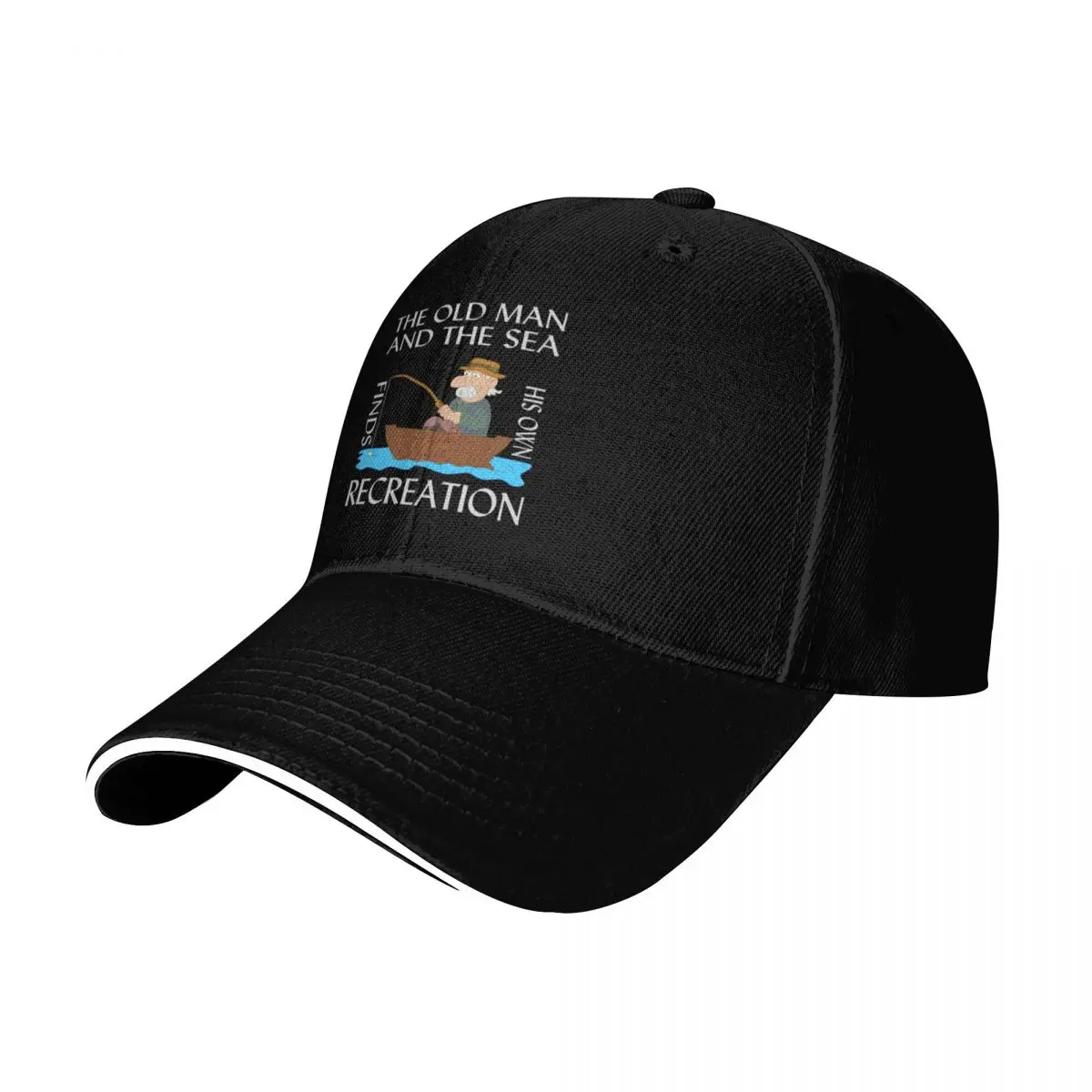 The Old Man And The Sea Finds His Own Recreation. The old man and sea find their own rest Baseball Cap