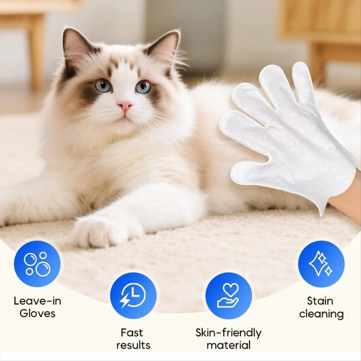 AIMA 48 PCS Pet Bathing Wipes for Dogs & Cats, Dog Wipes Washing Gloves, Cleaning & Deodorizing Grooming Gloves