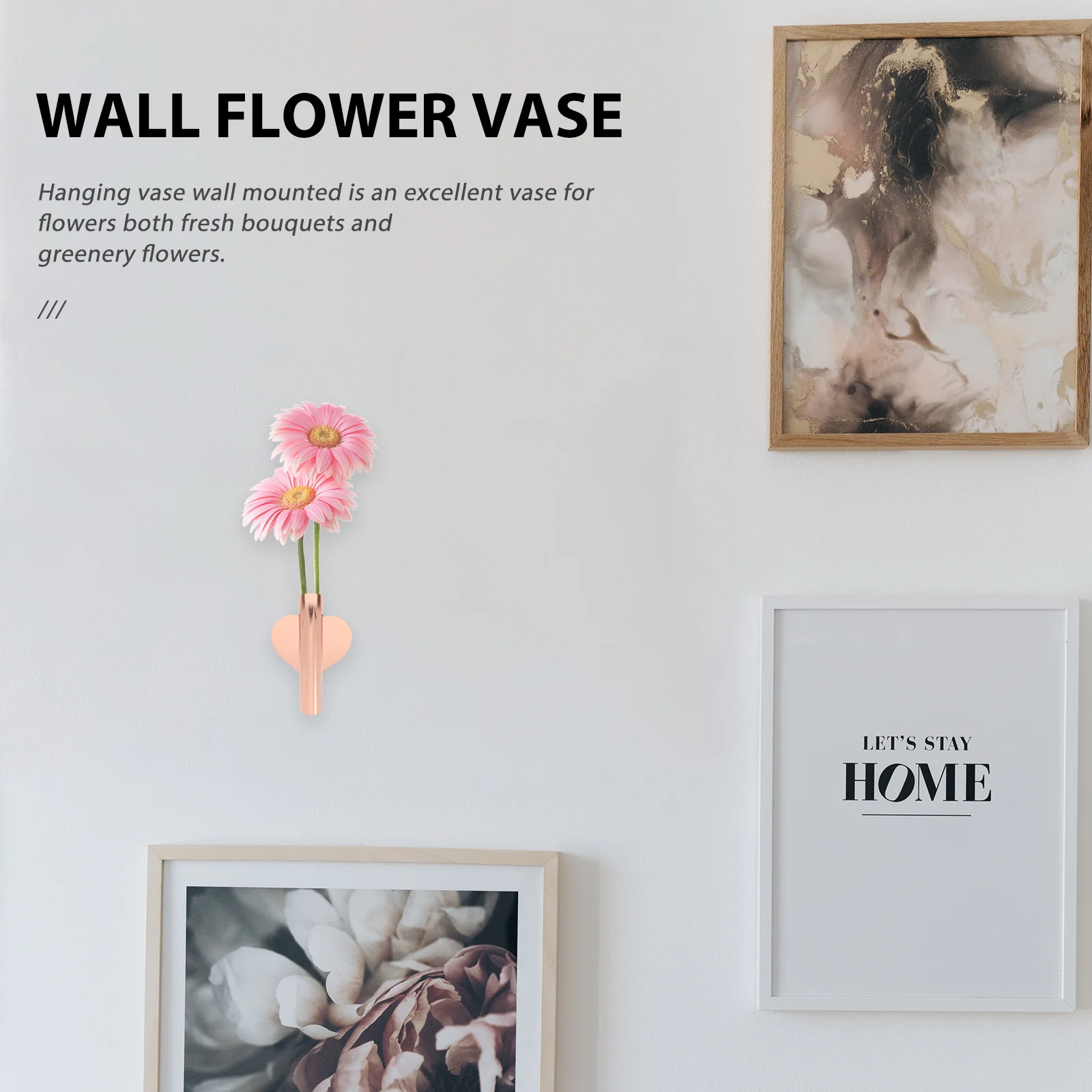 

1pc Heart Design Mount Metal Vase For Flowers Wall Hanging Flower Display Holder Small Vases For Plant Cuttings Wall Flower Tube