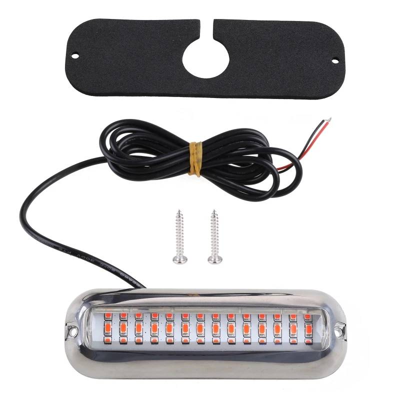 42led luzes led marinhas para barco subaquático 5.1 polegada ip68 316 montagem superfície aço inoxidável para iate caiaque