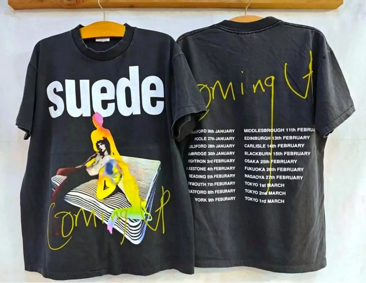 Y2k Tops Vintage SUEDE Shirt Rock Punk Band Music Tee T Shirts Print T Shirt Casual Loose Streetwear Unisex