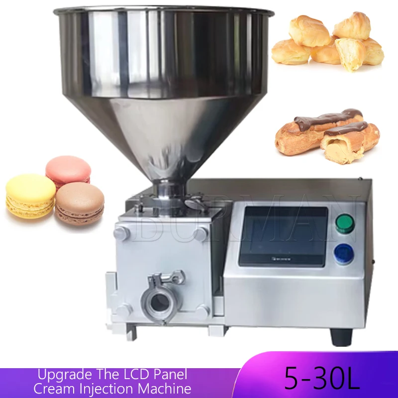 Máquina de relleno de inyector de Chocolate, Panel LCD actualizado, relleno de crema, Puff, Donut, taza, pasteles, máquina de depósito, pastelería