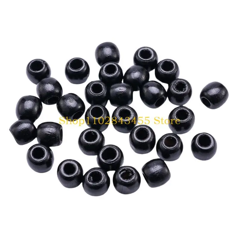 

49MC деревянные бусины для волос с дредами, косы, украшения для волос, натуральные бусины-трубки