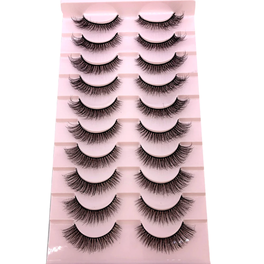 Neue 10 Paar 3D Faux Nerz Haar Falsche Wimpern Natürliche Unordentliche Wimpern Kreuzmuster Wispy Flauschige Wimpern Verlängerung Augen Make-Up-Tools – Detail 19