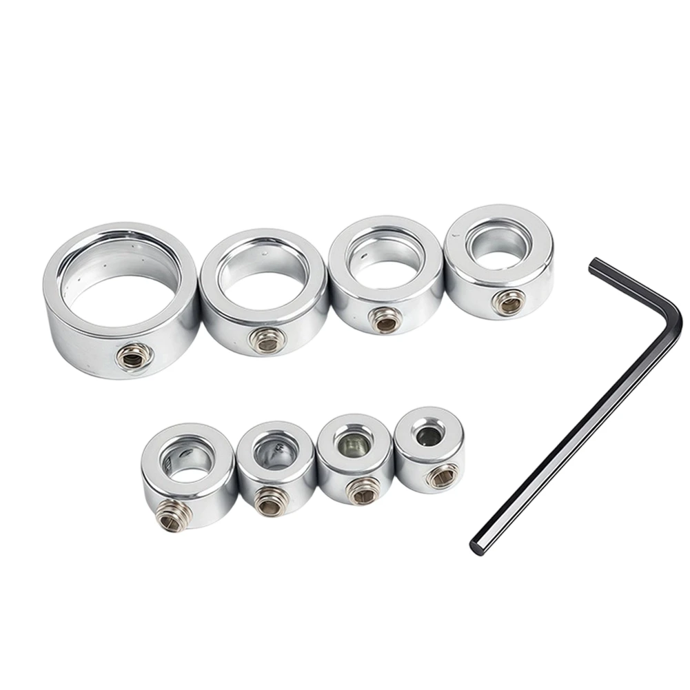 Stainless Steel For drill Bit Depth Stop Kit 8 Sizes with Hex Key for Reliable Depth Control in Woodworking and Fabrication
